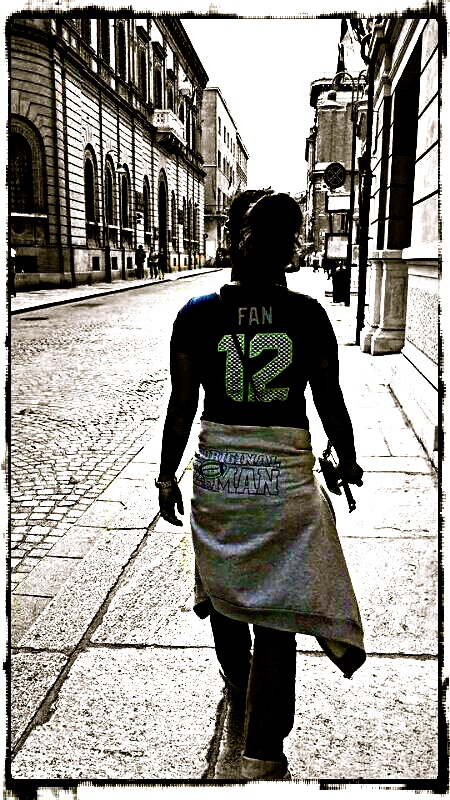 Reppin all my fellow 12s on the Cobble Stone Streets of Ravenna, Italy! 
